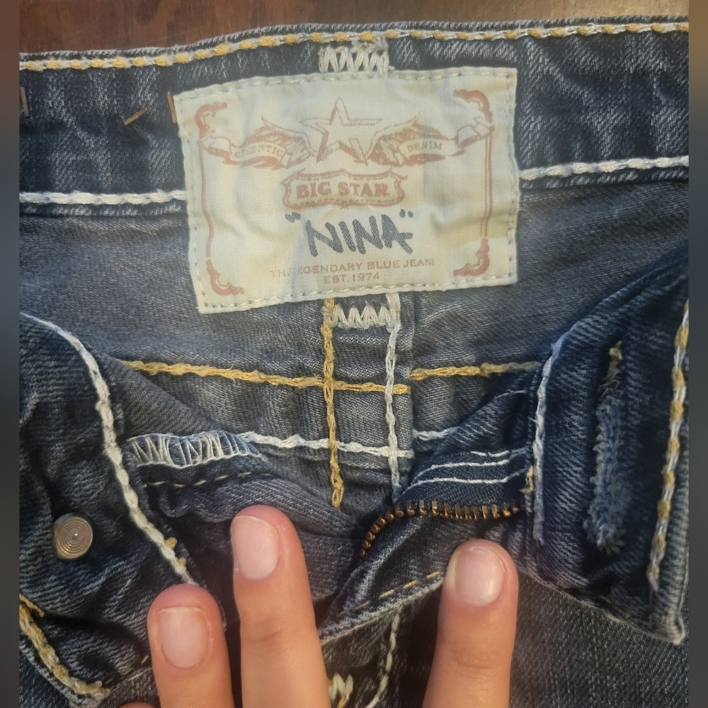 Women's Low Rise Big Star "Nina" Jeans - Picture 5 of 6